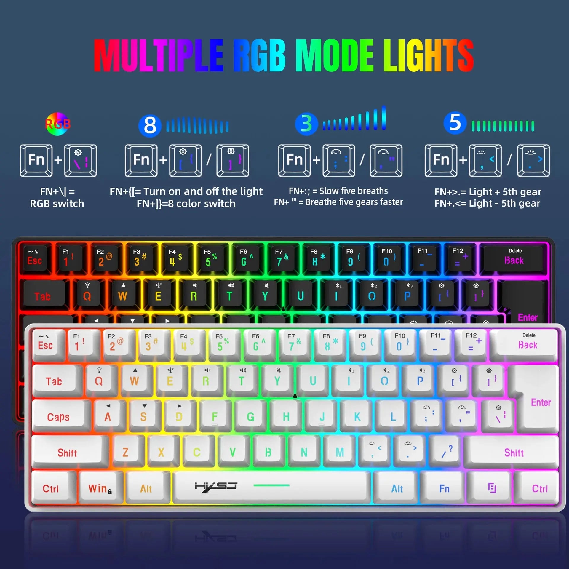 Wireless keyboard mouse combo Bluetooth key board  60% kit 2.4Ghz computer white Gamer keyboards Mice combos set teclado pc Magic Remotes