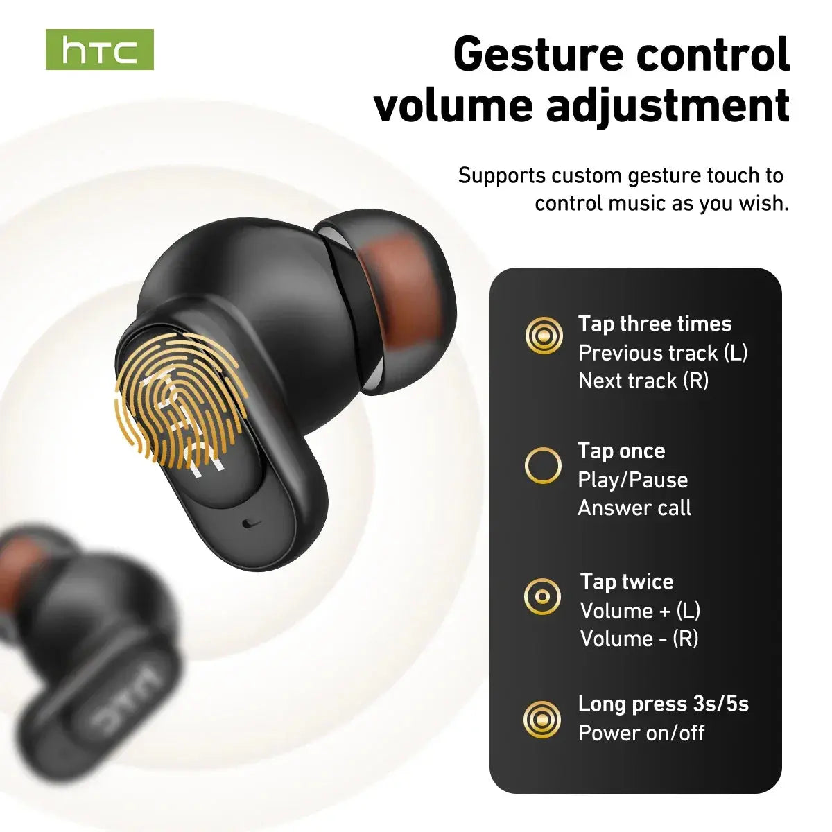 HTC NE79 TWS Wireless Bluetooth Earphones: AI Translator Earbuds Noise Cancellation Long Battery Life Premium Audio Headphones Magic Remotes
