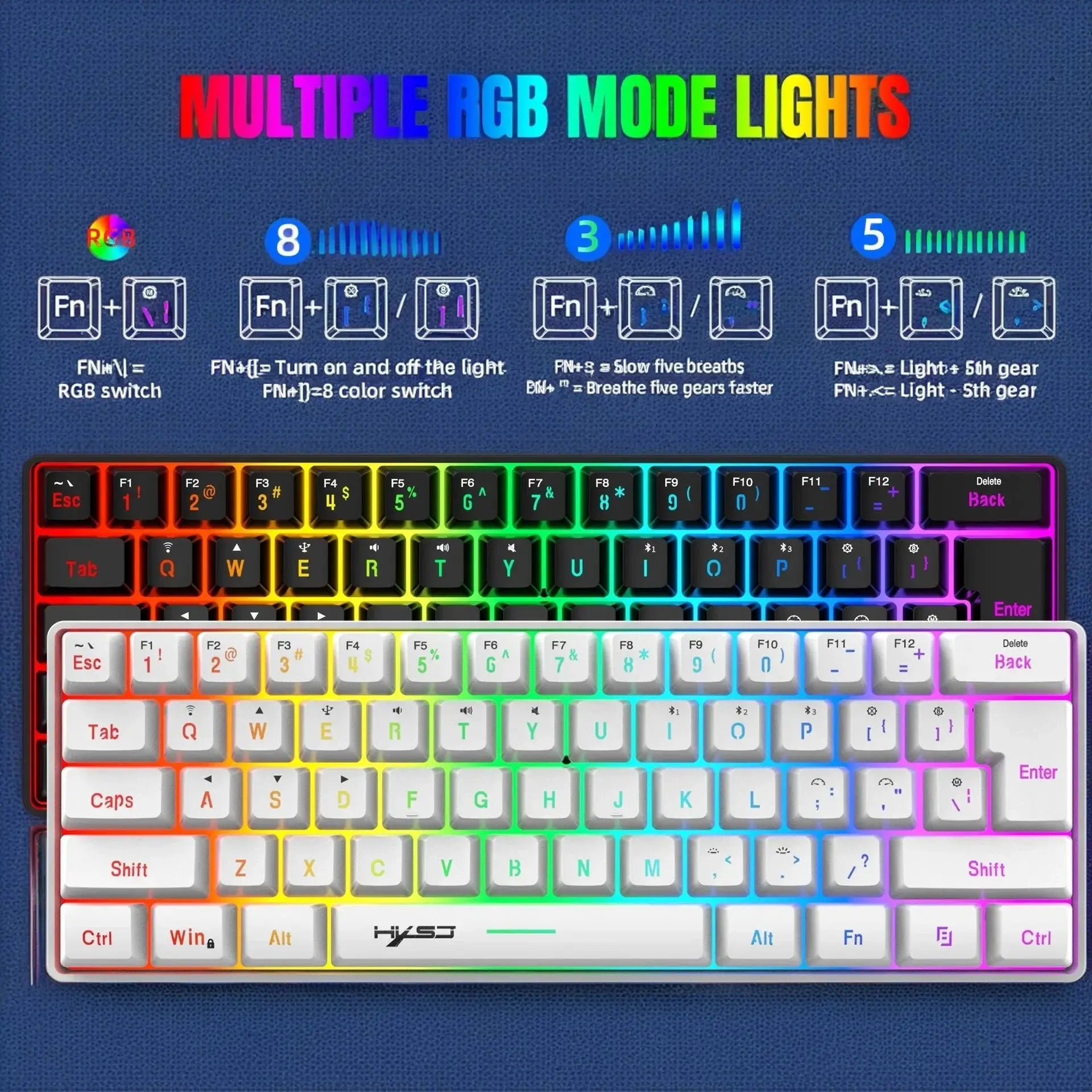 Wireless keyboard mouse combo Bluetooth key board  60% kit 2.4Ghz computer white Gamer keyboards Mice combos set teclado pc Magic Remotes