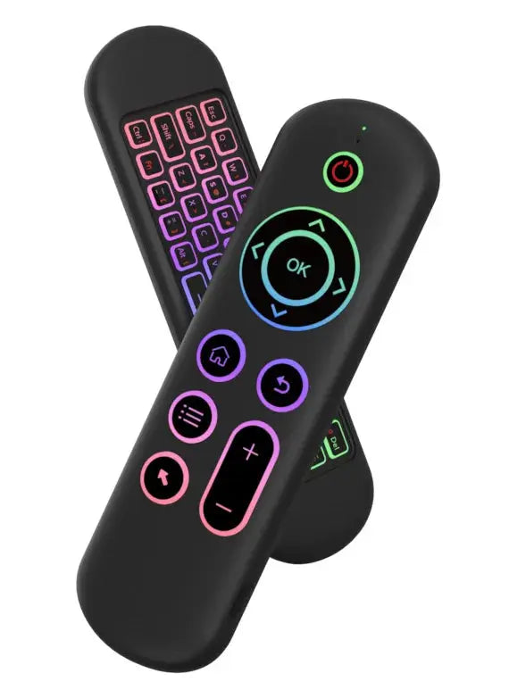 Dual Mode BT5.2 2.4G Air Mouse Remote Control Wireless Gyroscope Mini Keyboard  7 Color Backlit For Android Smart TV Box PC Magic Remotes