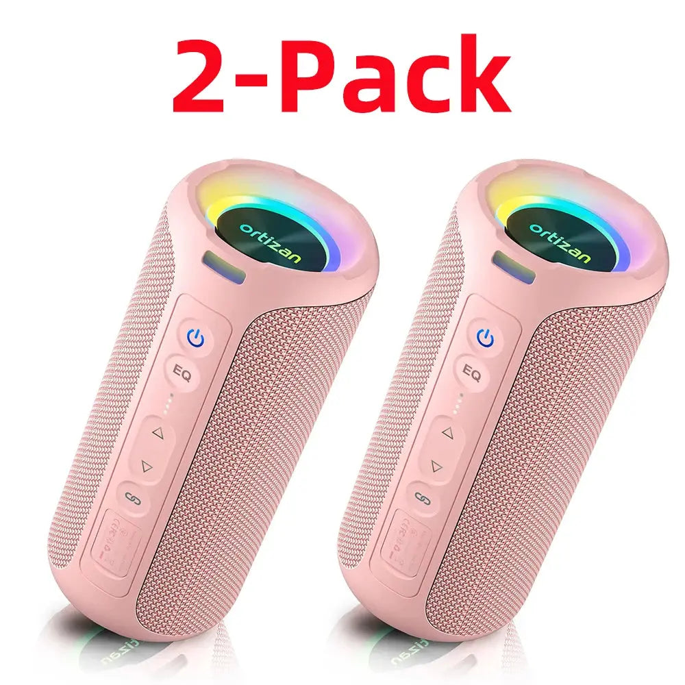 Ortizan Bluetooth Speakers 40W Enhanced Bass Portable Outdoor Wireless Speaker 30Hrs IP7 Waterproof Shower Speaker Bluetooth 5.3 Magic Remotes