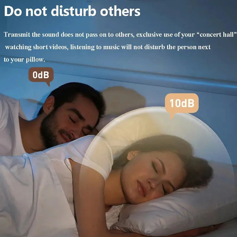 Under-Pillow Bone Conduction Bluetooth Speaker | White Noise Sleep Aid Soundbar with LED Display, TF Card MP3 Player & Timer Shutdown - Magic Remotes
