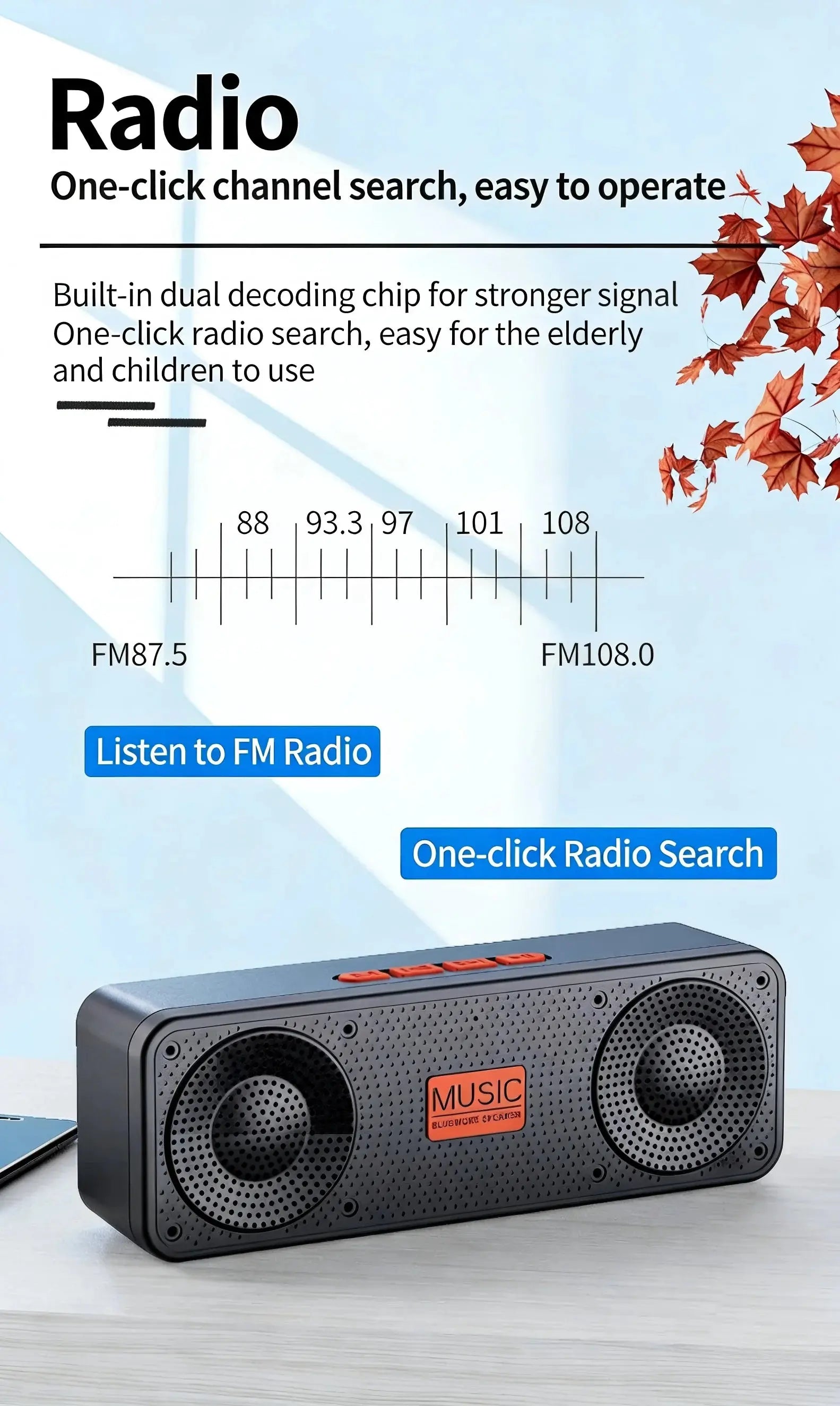 S18 Wireless Bluetooth Speaker Portable Subwoofer Stereo Sound FM Radio Outdoor Loudspeaker for Phone PC Magic Remotes