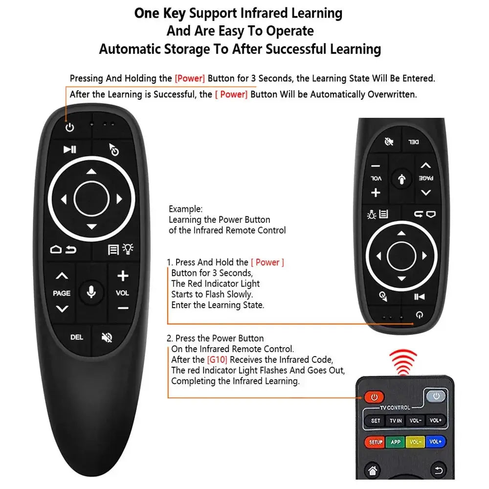 G10 G10S Voice Remote Control 2.4G Wireless Air Mouse Gyroscope IR Learning For Android TV Box H96 Max X96 mini X96 Max Plus PC Magic Remotes