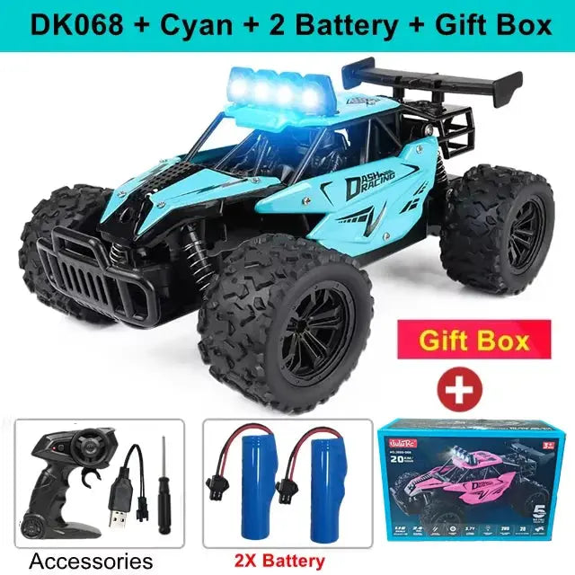 Remote Control Car RC Drift Racing 1:16 Vehicle Off Road Alloy 2.4G Radio High-Speed Trucks With LED Light Climbing Gift Kid Toy - Magic Remotes