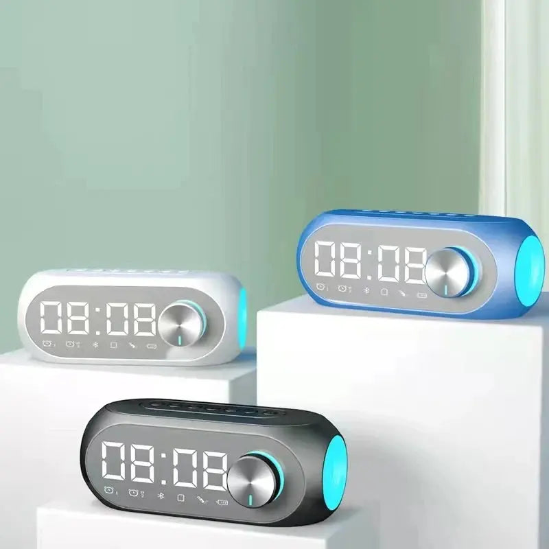 Alarm Clock Radio FM Bluetooth Speaker Portable Subwoofer Caixa De Som Sound Box Music Wireless Mini Woofers Bocina Lamp Column Magic Remotes