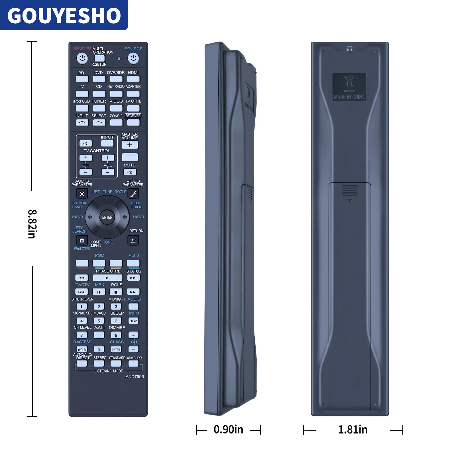 Remote Control Pioneer A/V  Receiver AXD7596 AXD7305 VSX-1123-K AXD7691 AXD7725 AXD7668 SC-57 SC-55 LX58