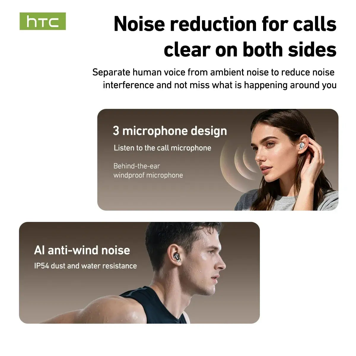 HTC NE79 TWS Wireless Bluetooth Earphones: AI Translator Earbuds Noise Cancellation Long Battery Life Premium Audio Headphones Magic Remotes