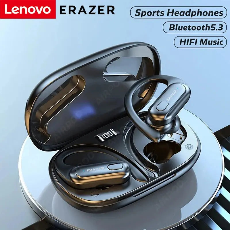 ERAZER XT60pro Sports Wireless Headphones Bluetooth Earphones HiFi Earbuds Noise Reduction Headset with Mic Earhook Magic Remotes
