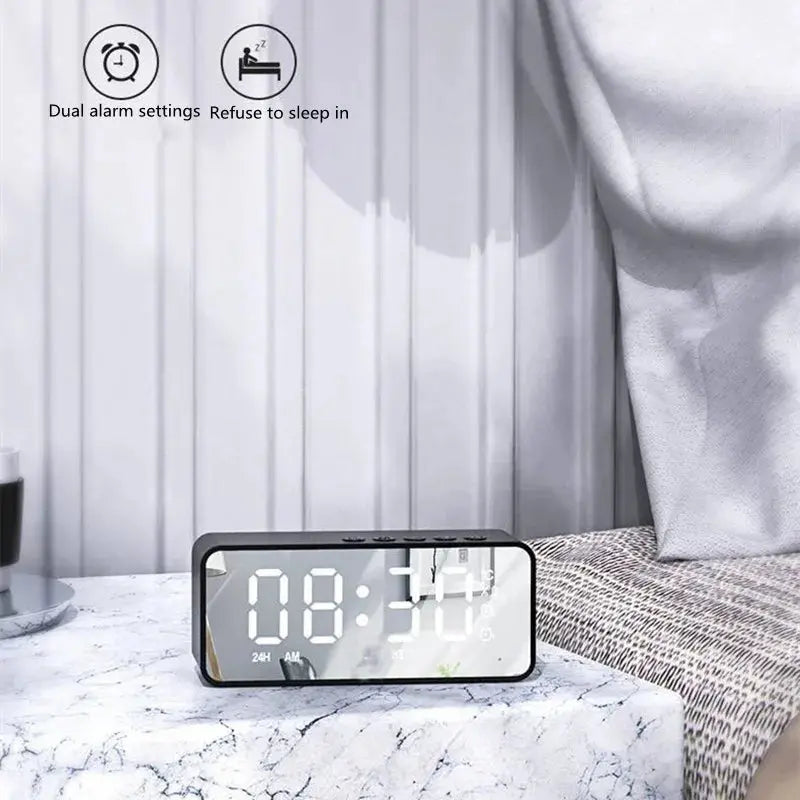 Alarm Clock Radio FM Bluetooth Speaker Portable Subwoofer Caixa De Som Sound Box Music Wireless Mini Woofers Bocina Lamp Column Magic Remotes