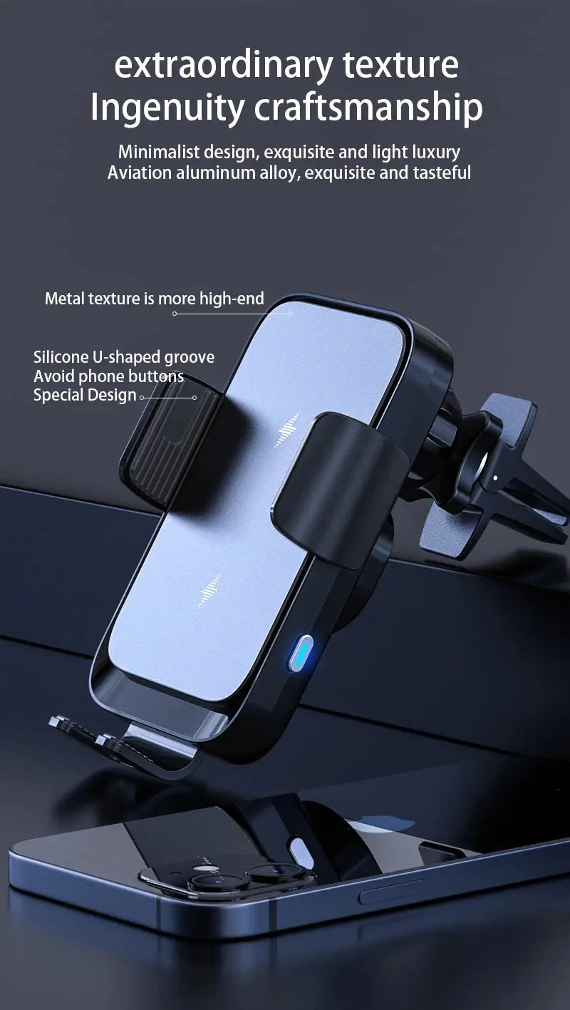 Wireless Car Charger Dual Coil Car Phone Holder Stand for Samsung Galaxy Z Flip 5 4 3 S22 S21 iPhone 14 13 Fast Charging Station - Magic Remotes