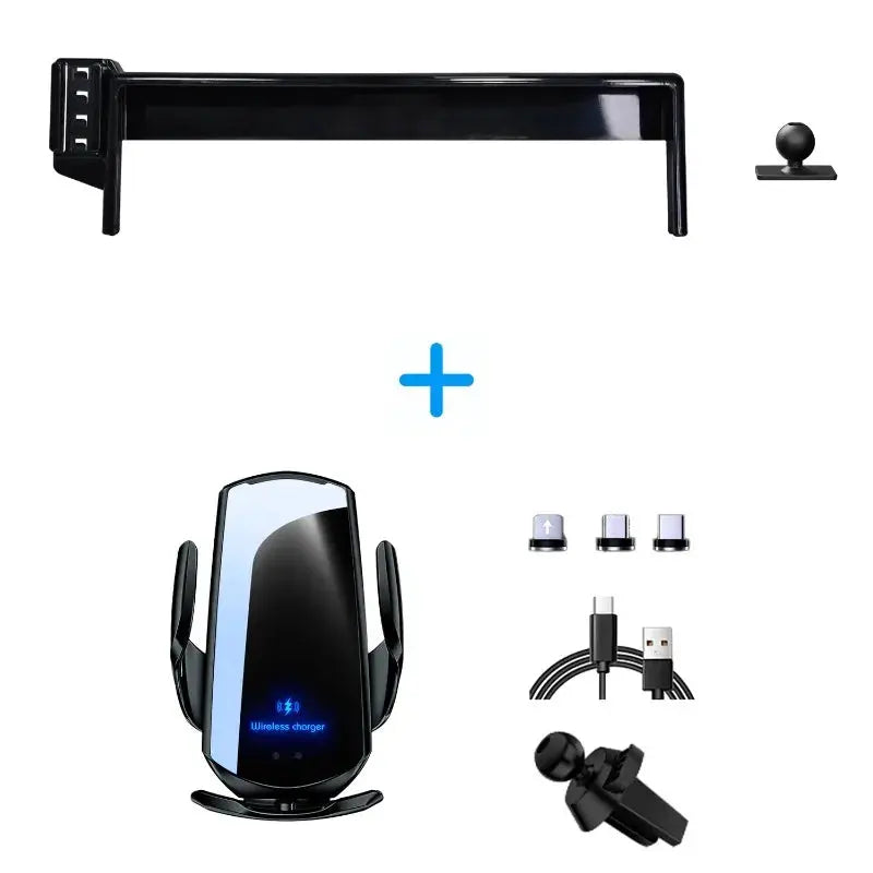 Car Phone Holder 10-Inch Screen Fixed Base For Peugeot 3008 4008 2021-2023 Wireless Charging Support Car Mobile Phone Mounts - Magic Remotes