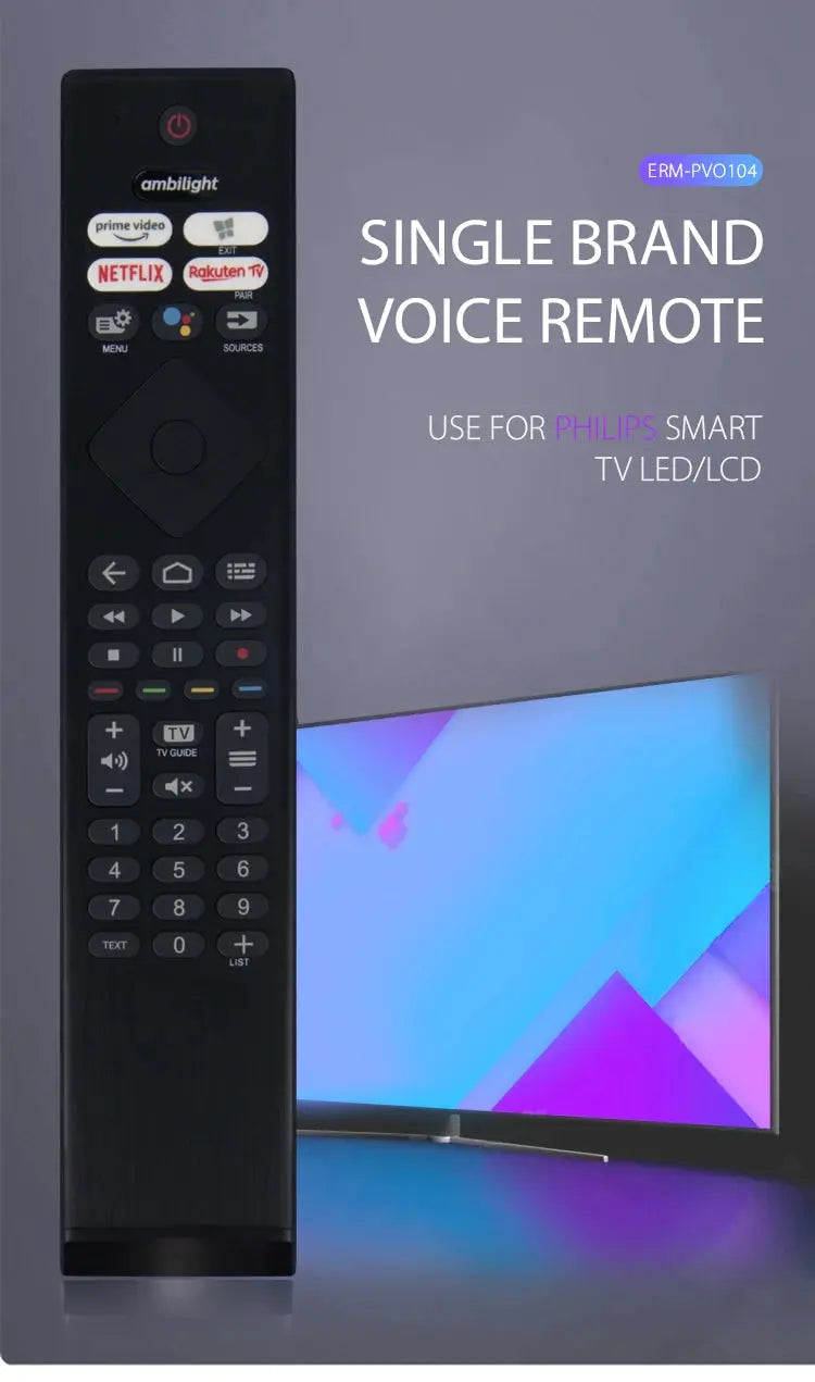 Ambilight Voice TV Remote Control for Philips 50PUS8506/12 Android TV, Compatible with 8506 PUS85 Series 43PUS8506 58PUS8506 - Magic Remotes