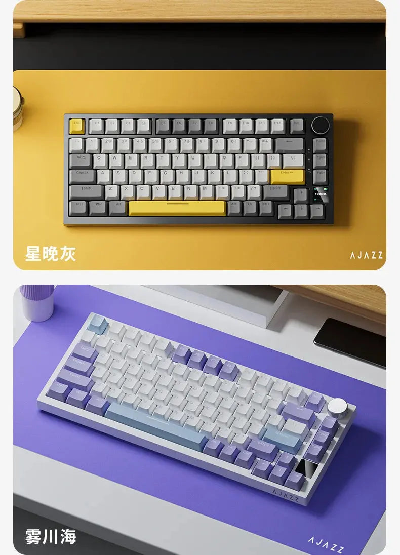 Ajazz AK820/AK820Pro Gaming Mechanical Keyboard Bluetooth 5.1/Wireless/C-Wired Customized Keyboard with Knob Hot Swapping Gasket - Magic Remotes