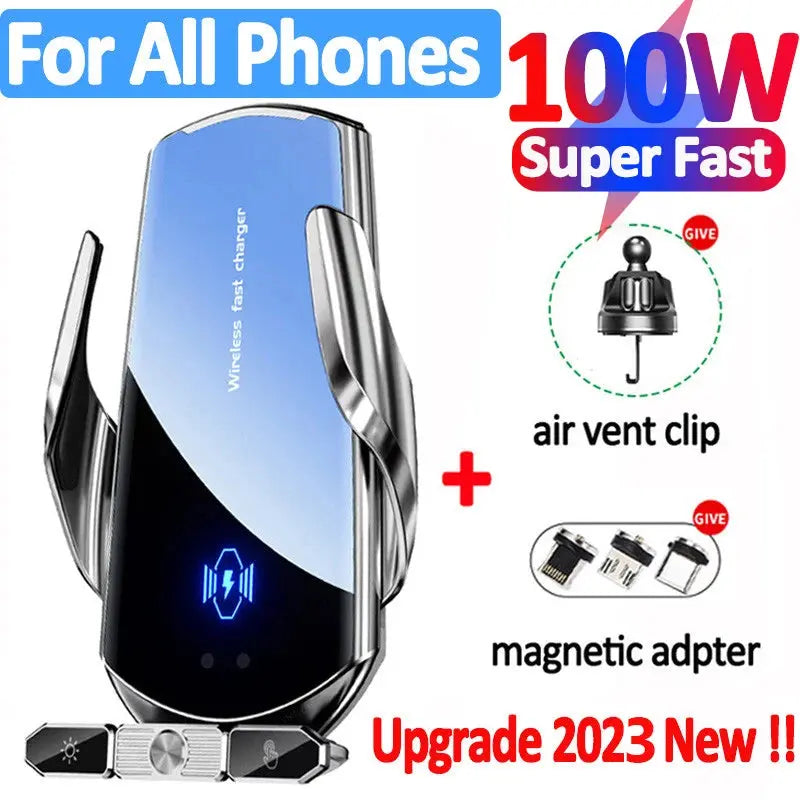 Car wireless charger Magnetic Cell Phone Holder Mobile Phone Stand in Car GPS Support 360° Rotatable Mount For iPhone Xiaomi - Magic Remotes