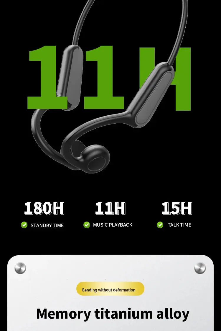 B8 True Bone Conduction Earphones Bluetooth 5.3 Sports Wireless Headphones Ear Hook IPX5 Waterproof Headset for Running Driving Magic Remotes