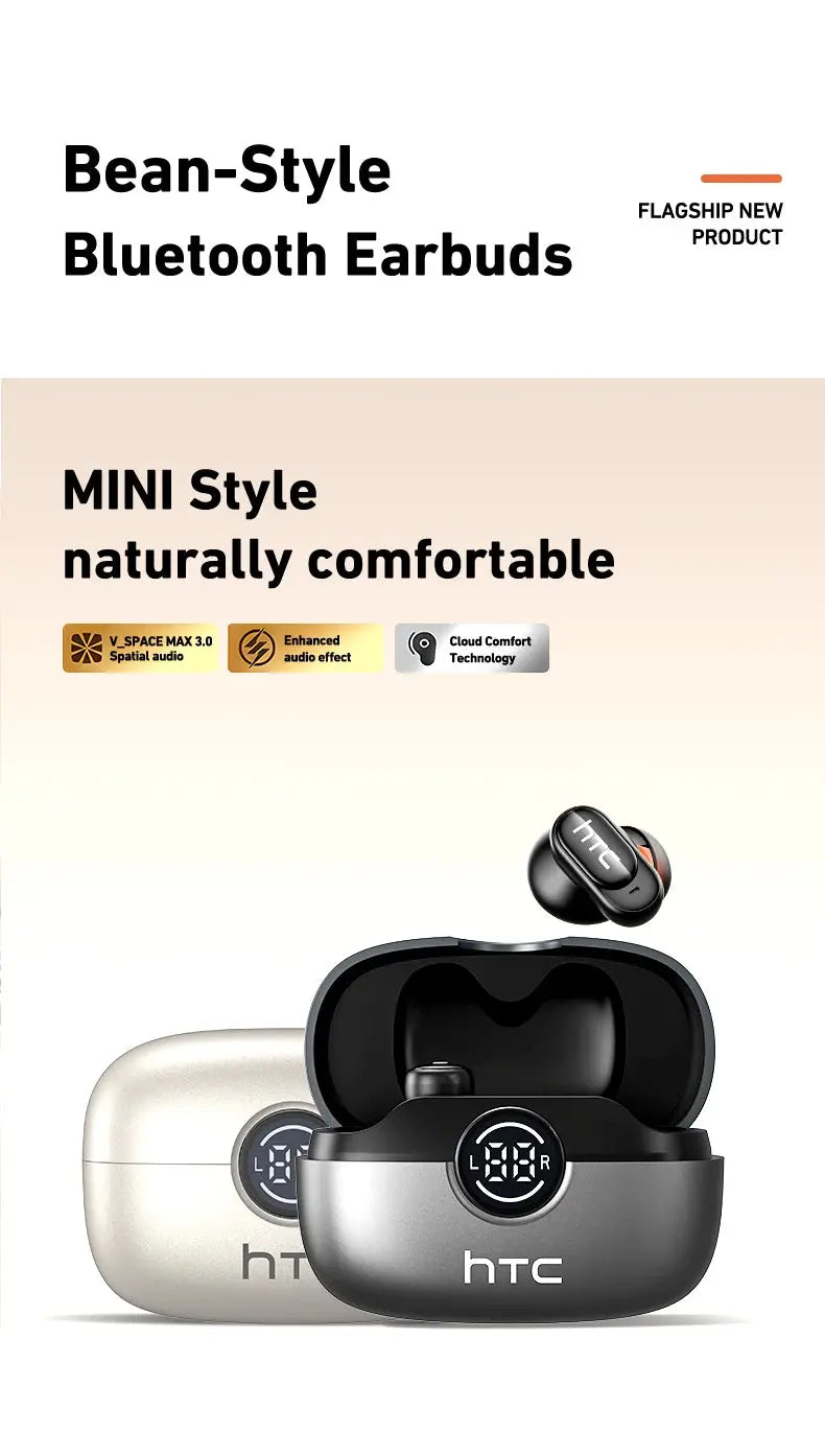 HTC NE79 TWS Bluetooth 6.0 Earphones AI Translator In-Ear HiFi Sound Headset for Sports Headset with Clear Call Mic Magic Remotes