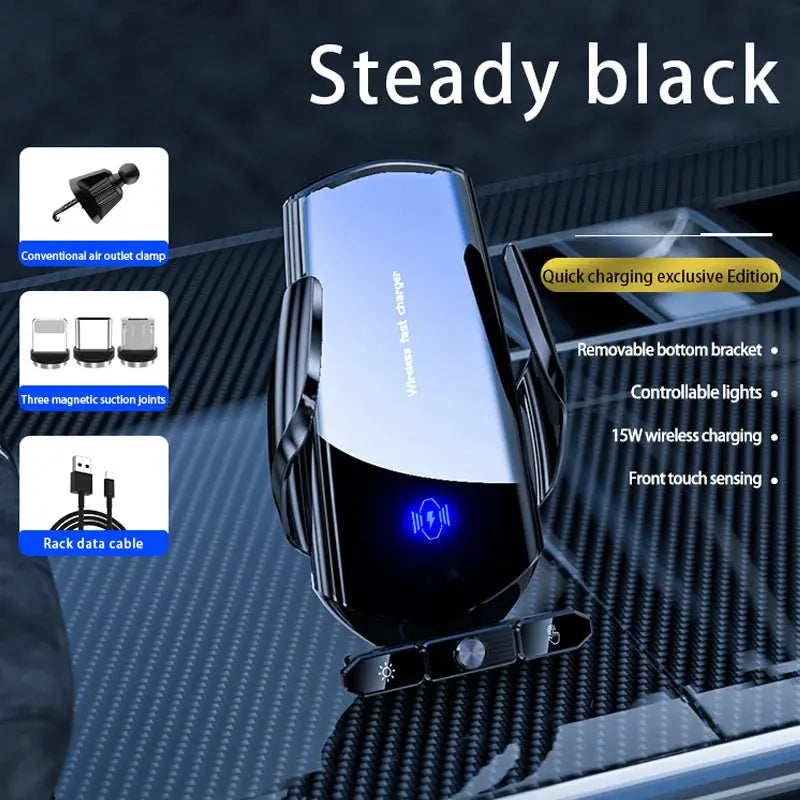 Car wireless charger Magnetic Cell Phone Holder Mobile Phone Stand in Car GPS Support 360° Rotatable Mount For iPhone Xiaomi - Magic Remotes