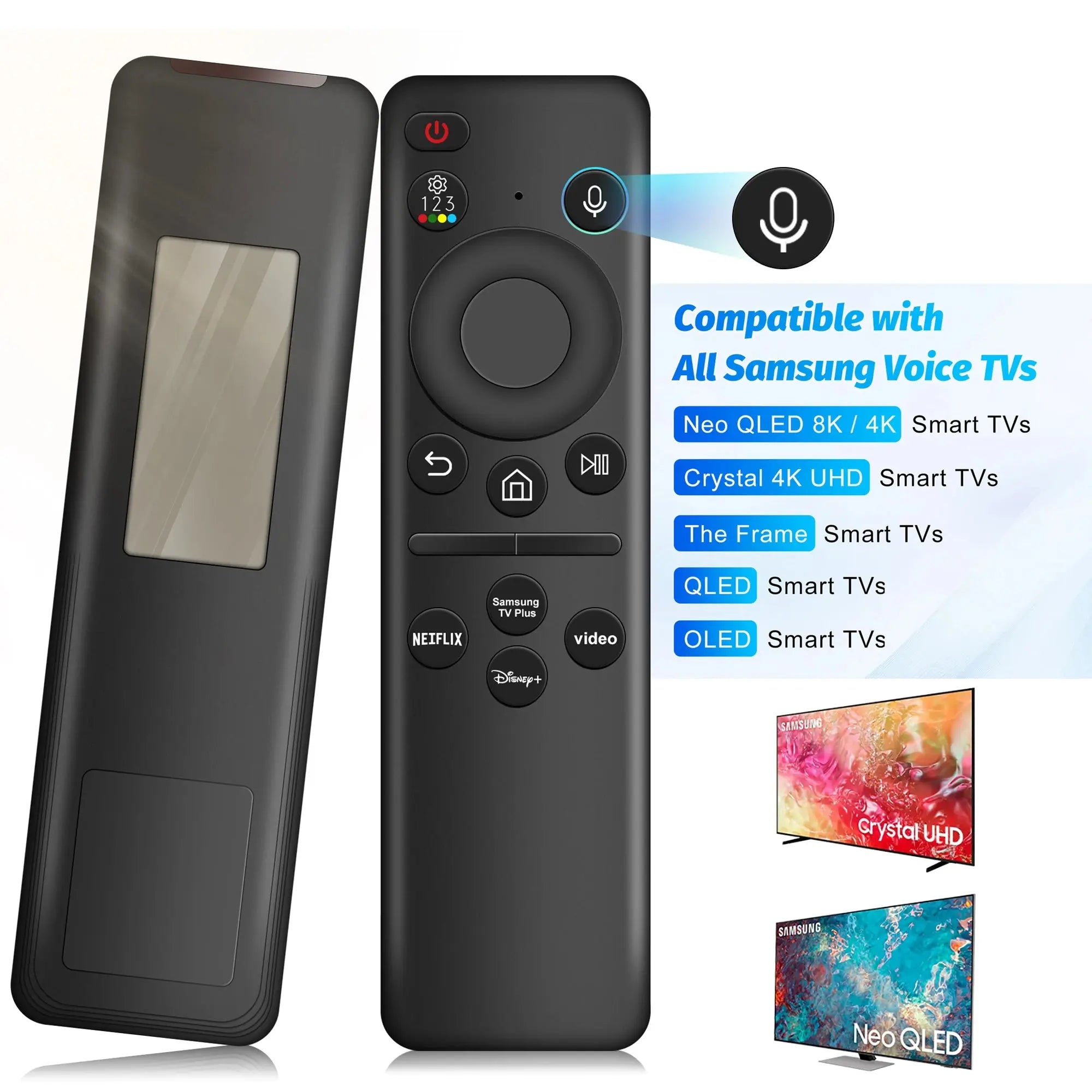 Voice Remote Control for Samsung Smart TV NEO QLED Replacement Remote Control for Samsung TV Rechargable Solar Remote Control Magic Remotes