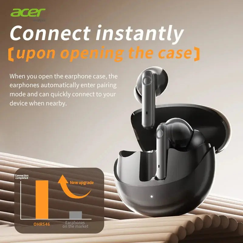Acer Ohr546 Bluetooth Headphones 2025 New Model Wireless Earphones In-Ear Design Comfortable to Wear for Sports, Running, and Calls, Noise Reduction, Compatible with Mobile Phones, Tablets, and Laptop Devices Magic Remotes
