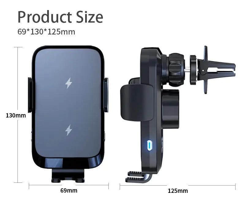 Wireless Car Charger Dual Coil Car Phone Holder Stand for Samsung Galaxy Z Flip 5 4 3 S22 S21 iPhone 14 13 Fast Charging Station - Magic Remotes