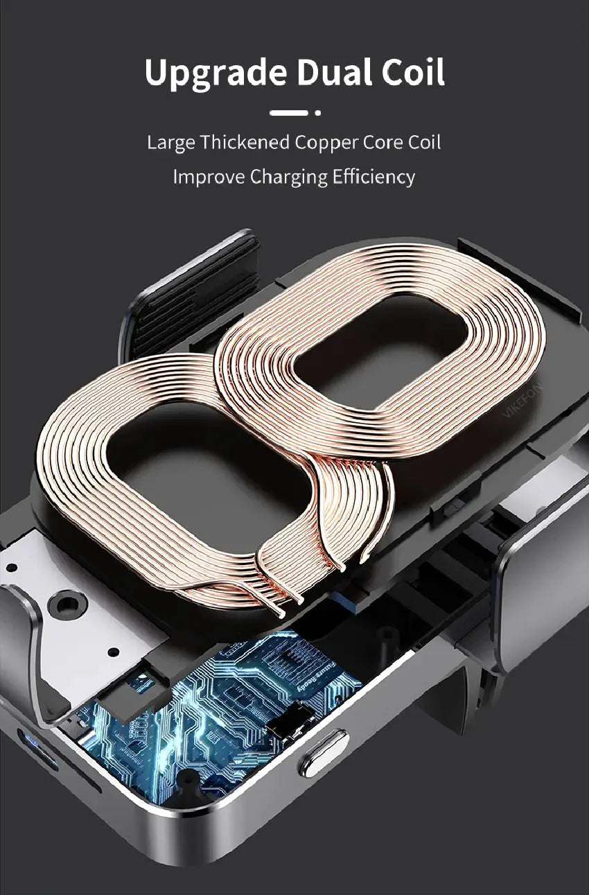 Wireless Car Charger Dual Coil Car Phone Holder Stand for Samsung Galaxy Z Flip 5 4 3 S22 S21 iPhone 14 13 Fast Charging Station - Magic Remotes