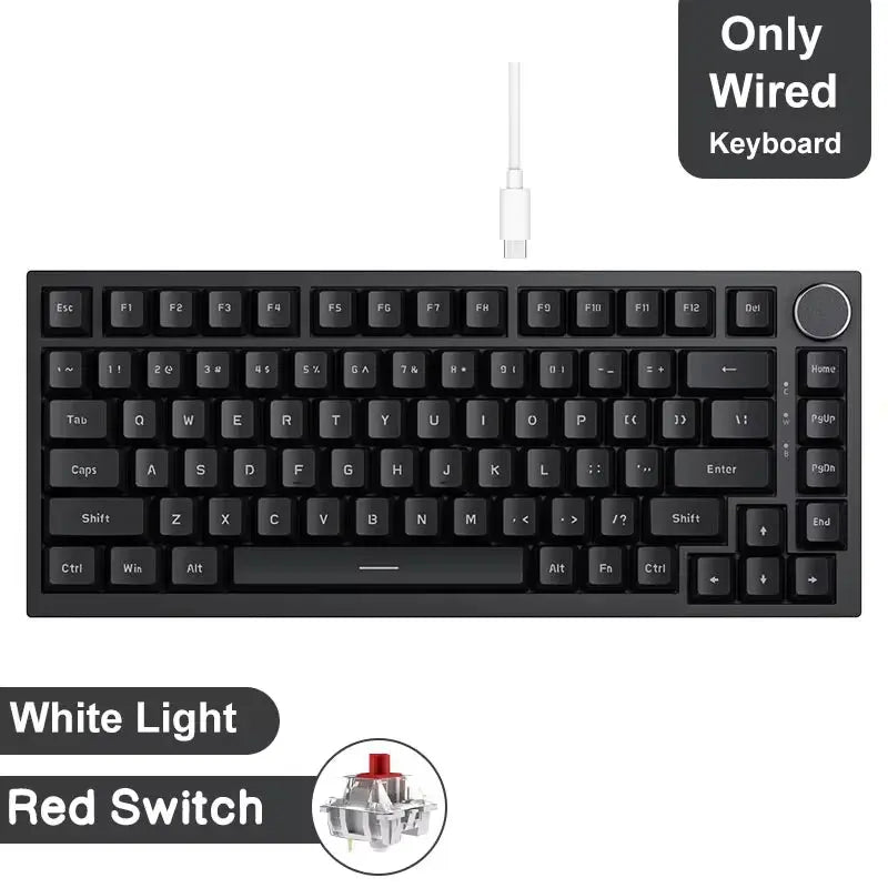 Ajazz AK820/AK820Pro Gaming Mechanical Keyboard Bluetooth 5.1/Wireless/C-Wired Customized Keyboard with Knob Hot Swapping Gasket - Magic Remotes