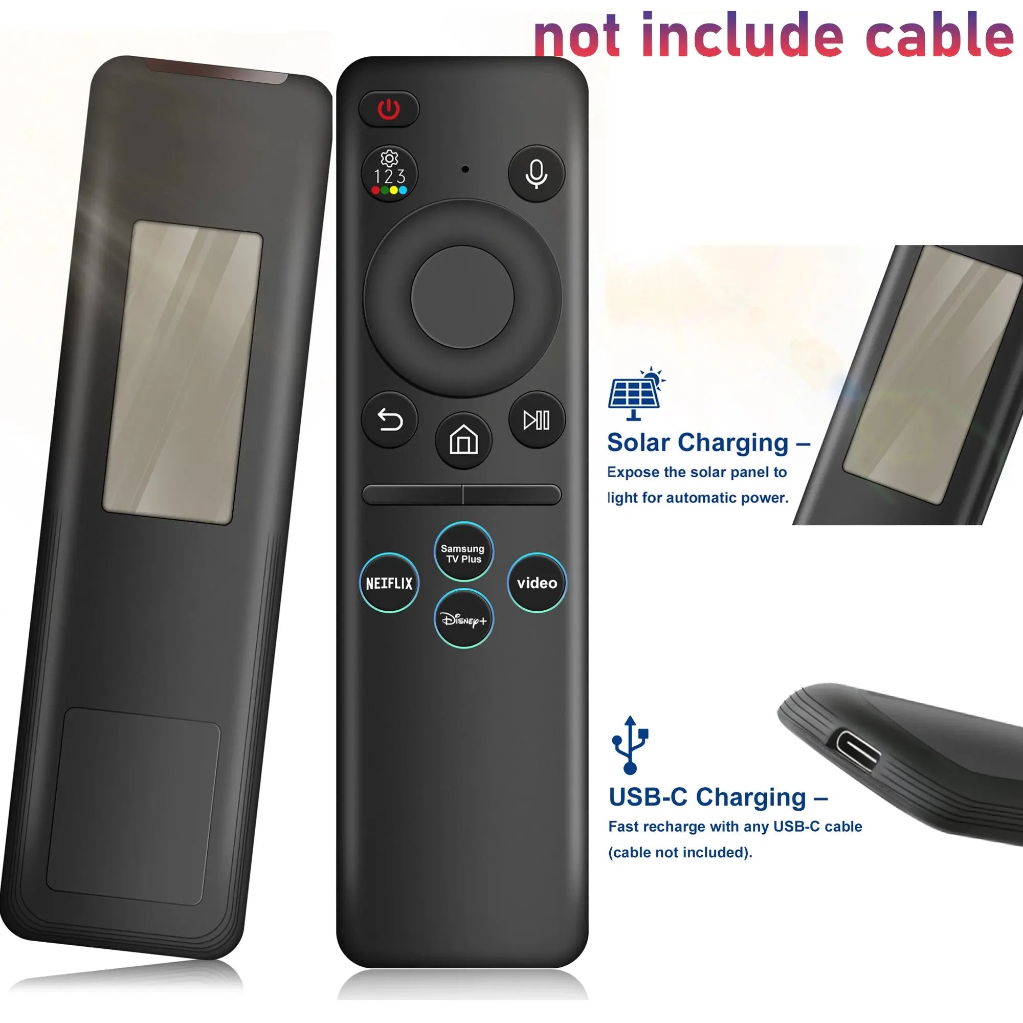 Voice Remote Control for Samsung Smart TV NEO QLED Replacement Remote Control for Samsung TV Rechargable Solar Remote Control Magic Remotes
