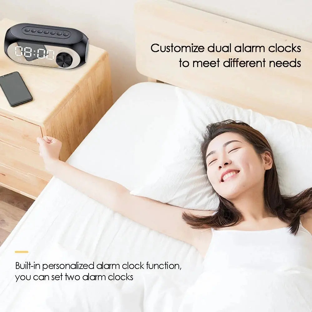 Alarm Clock Radio FM Bluetooth Speaker Portable Subwoofer Caixa De Som Sound Box Music Wireless Mini Woofers Bocina Lamp Column Magic Remotes