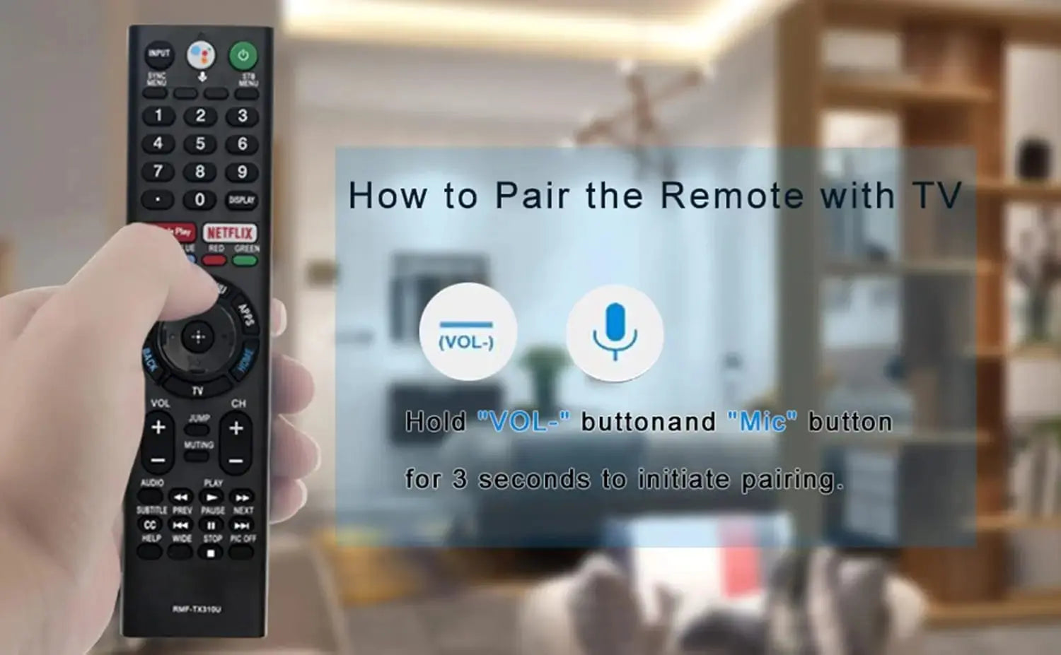 RMF-TX310U Replace Voice Remote Control with Mic fit for Sony 4K Smart Bravia TV XBR-43X800G XBR-75X800G XBR-65X800G XBR-49X800G - Magic Remotes