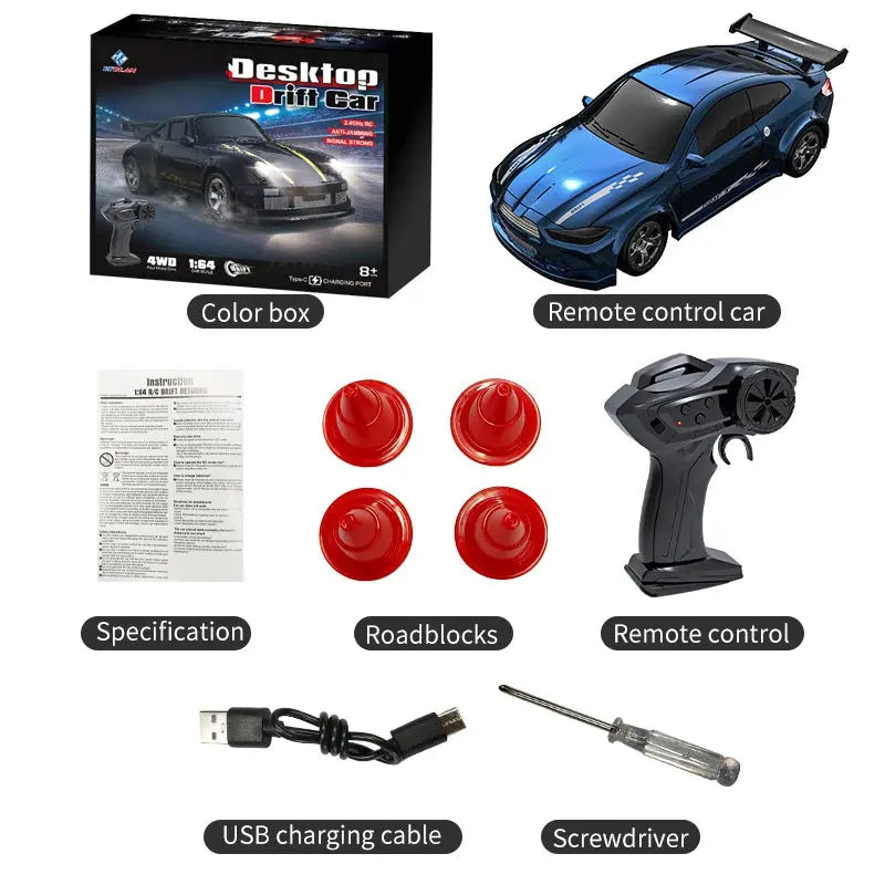 2025 New Kf20 1:64 Drift Rc Car Four-wheel remote-controlled racing car Full proportions Desk Competition Toy Boys Ideal gifts. Magic Remotes