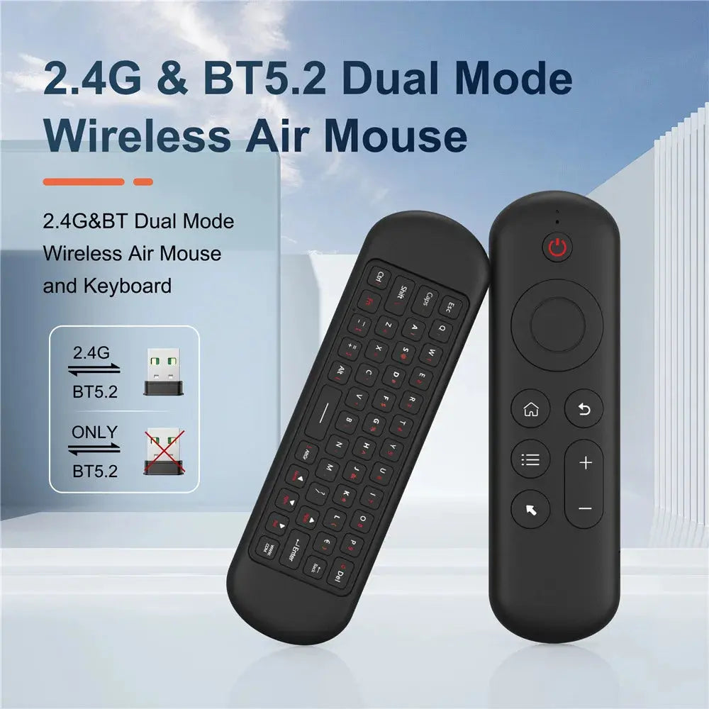 Dual Mode BT5.2 2.4G Air Mouse Remote Control Wireless Gyroscope Mini Keyboard  7 Color Backlit For Android Smart TV Box PC Magic Remotes
