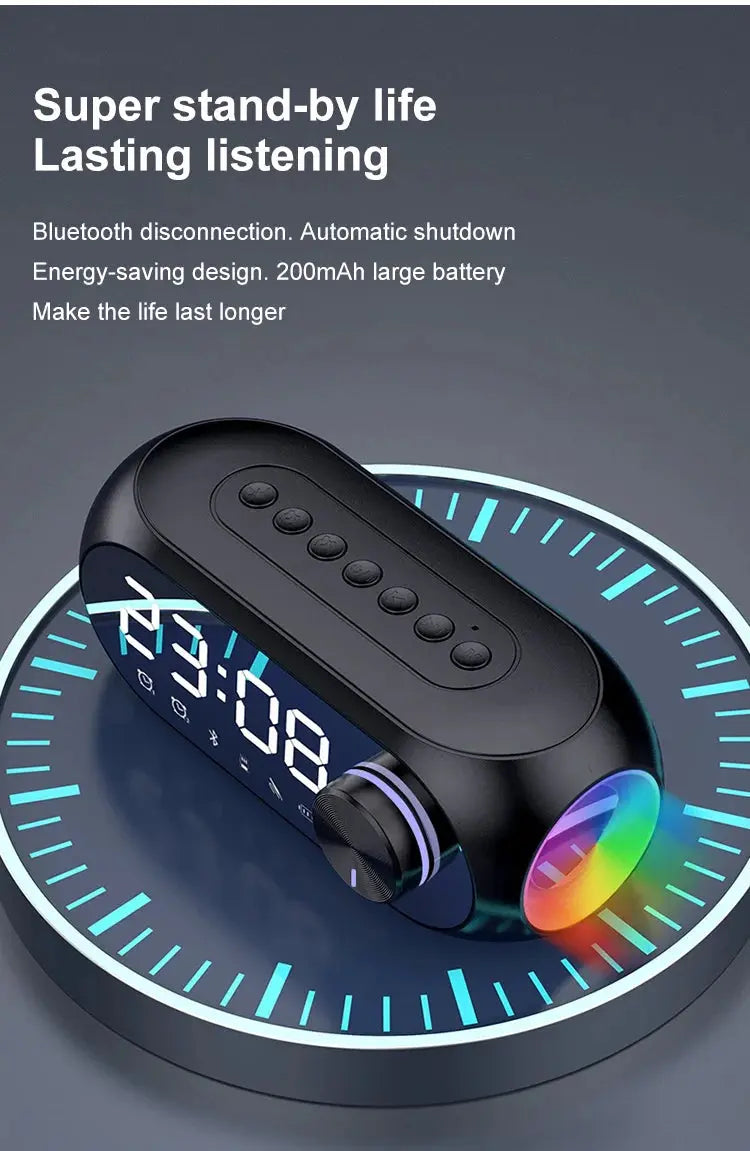Alarm Clock Radio FM Bluetooth Speaker Portable Subwoofer Caixa De Som Sound Box Music Wireless Mini Woofers Bocina Lamp Column Magic Remotes