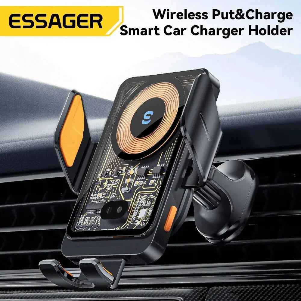 Essager 15W Qi Wireless Charger Car Phone Holder Air Vent Mount Stand For iPhone Samsung Cell Phone Support Fast Charging - Magic Remotes