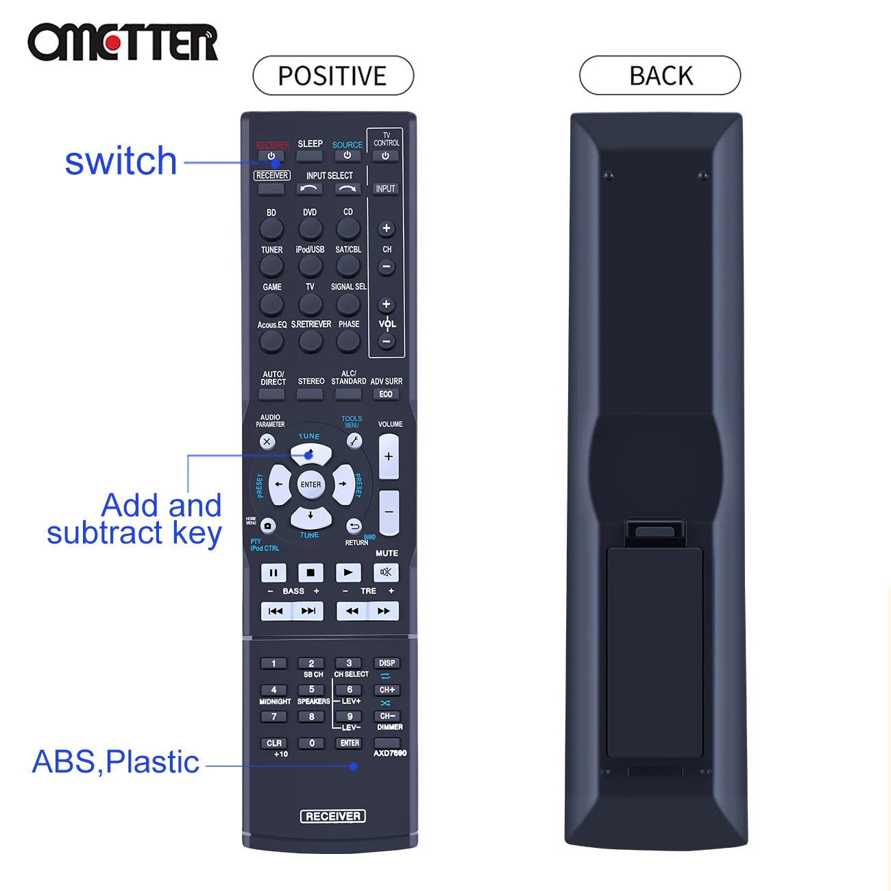 AXD7690 Remote Control For Pioneer AV Receiver VSX-56TXI VSX-9300TX VSX-523-K