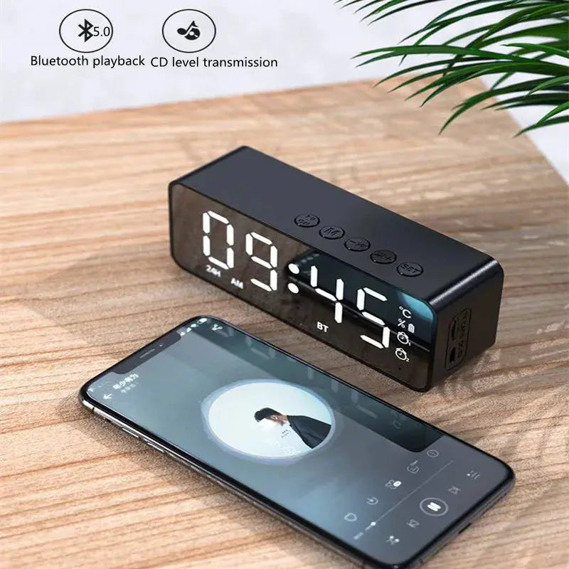 Alarm Clock Radio FM Bluetooth Speaker Portable Subwoofer Caixa De Som Sound Box Music Wireless Mini Woofers Bocina Lamp Column Magic Remotes