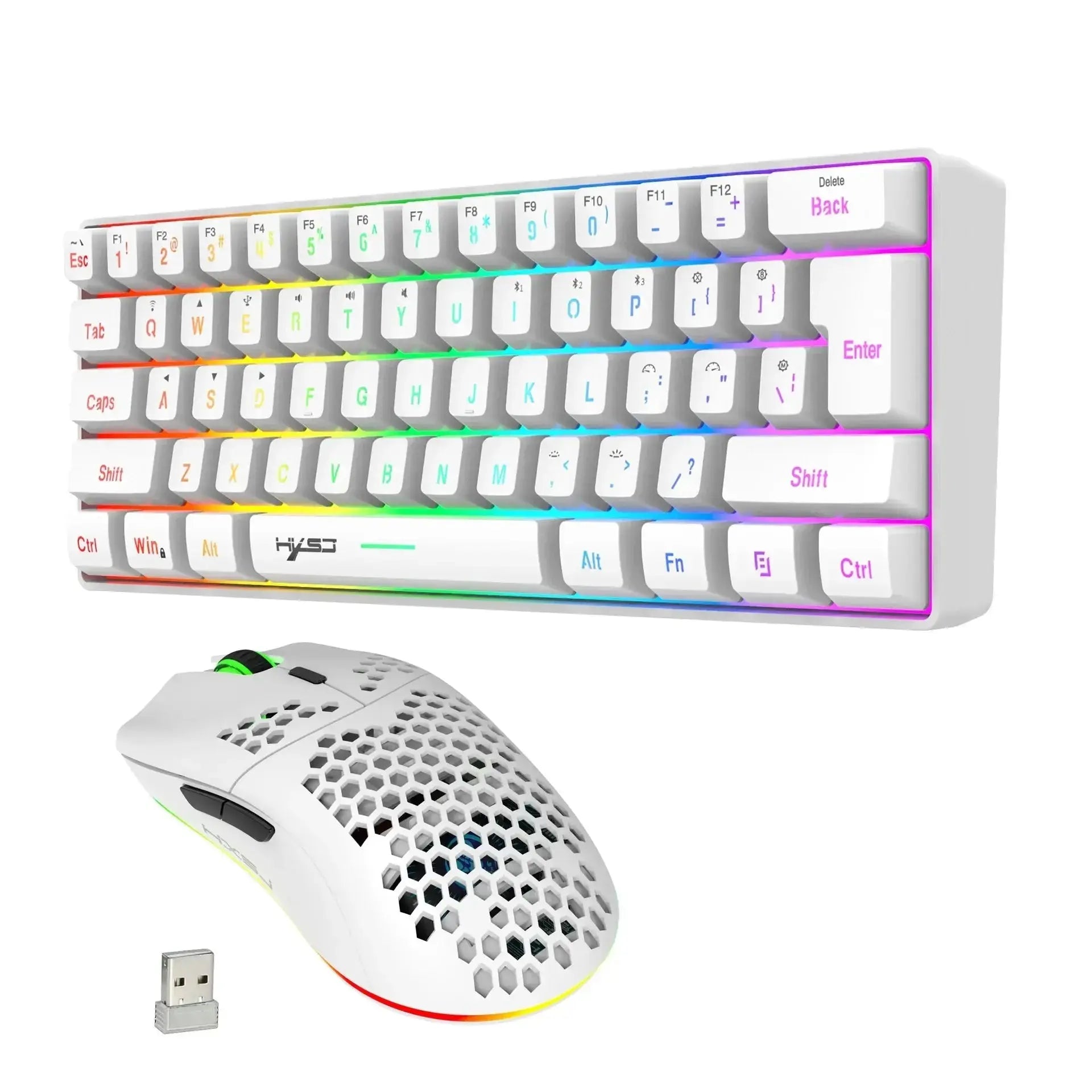 Wireless keyboard mouse combo Bluetooth key board  60% kit 2.4Ghz computer white Gamer keyboards Mice combos set teclado pc Magic Remotes