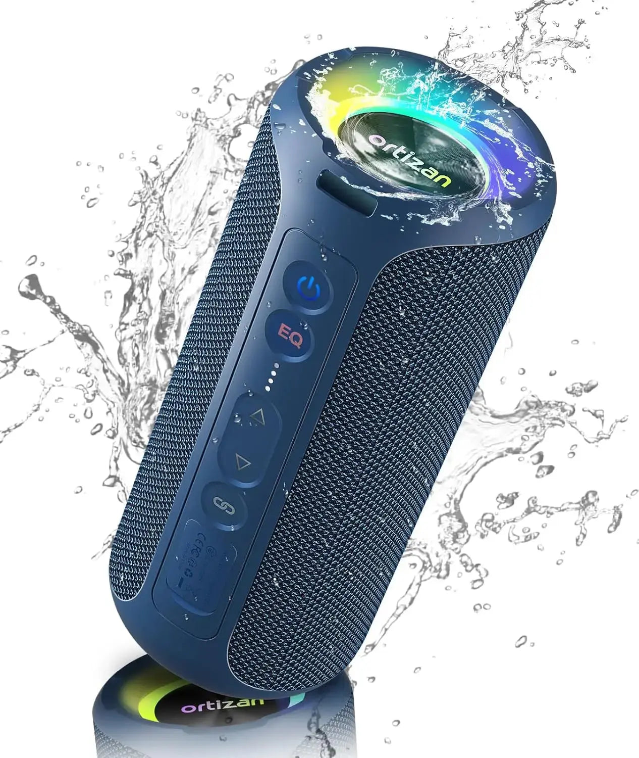 Ortizan Bluetooth Speakers 40W Enhanced Bass Portable Outdoor Wireless Speaker 30Hrs IP7 Waterproof Shower Speaker Bluetooth 5.3 Magic Remotes