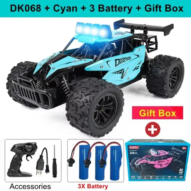 Remote Control Car RC Drift Racing 1:16 Vehicle Off Road Alloy 2.4G Radio High-Speed Trucks With LED Light Climbing Gift Kid Toy - Magic Remotes