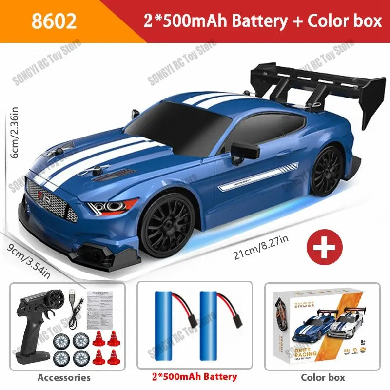 RC Drift Car 4WD Remote Control High Speed Racing Vehicle with LED Lights 2.4GHz Radio 4x4 Off-Road Truck Toy for Children Kids Magic Remotes