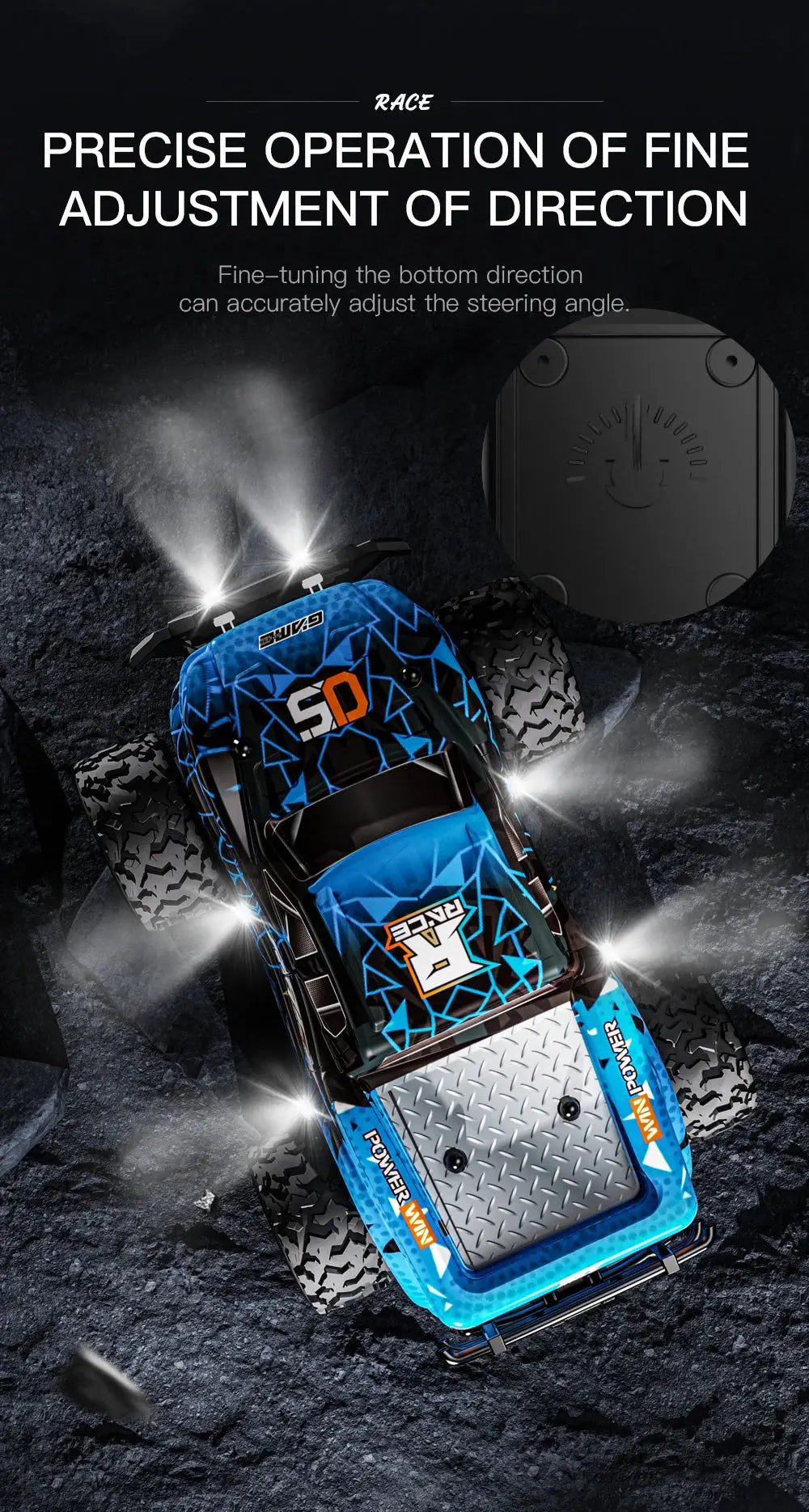 ZWN 1:16/1:20 2.4G Model RC Car With LED Light 2WD Off-road Remote Control Climbing Vehicle Outdoor Cars Toy Gifts for Kids Magic Remotes