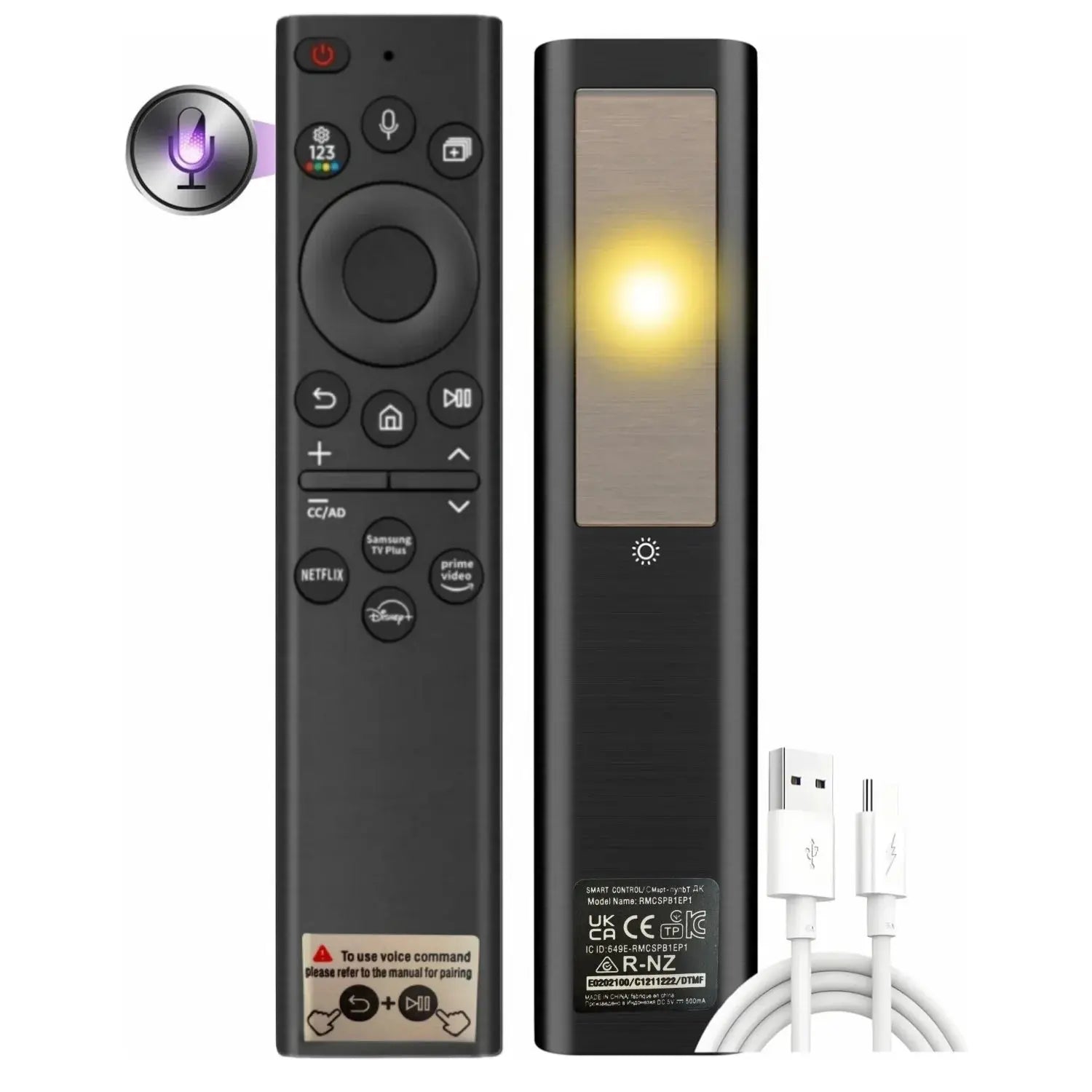New Solar Charging BN59-01385A Voice Remote Replacement for Samsung Smart TVs DIY Accessory Magic Remotes