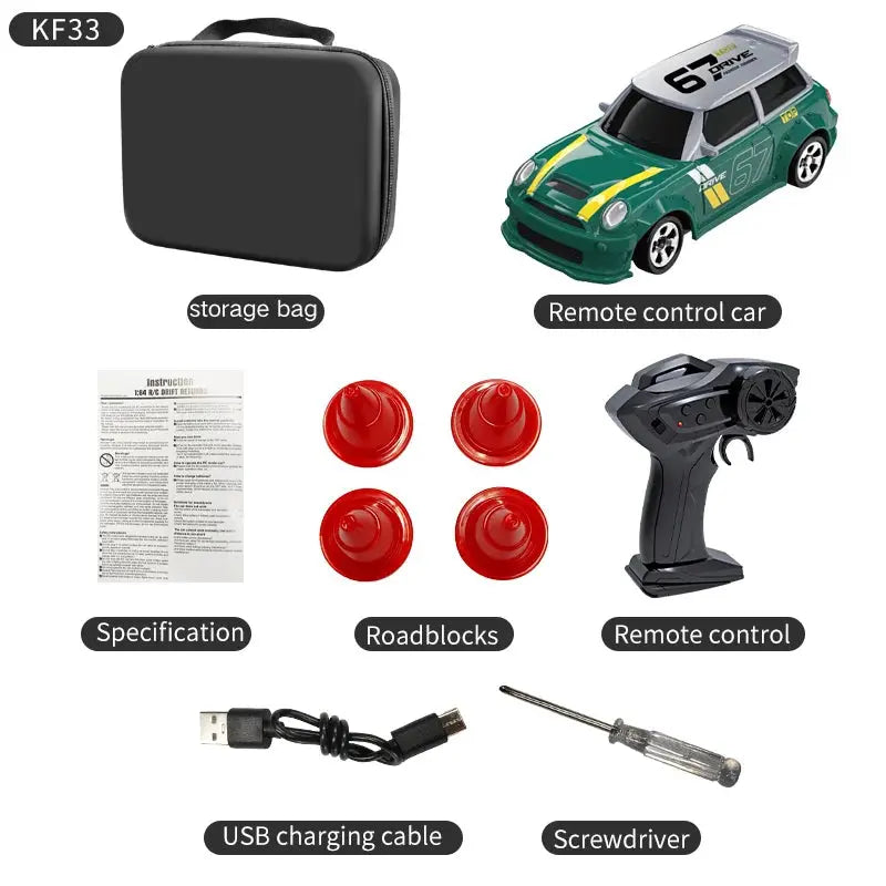 2025 New Kf20 1:64 Drift Rc Car Four-wheel remote-controlled racing car Full proportions Desk Competition Toy Boys Ideal gifts. Magic Remotes