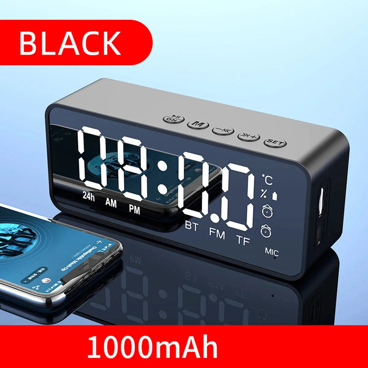 Alarm Clock Radio FM Bluetooth Speaker Portable Subwoofer Caixa De Som Sound Box Music Wireless Mini Woofers Bocina Lamp Column Magic Remotes