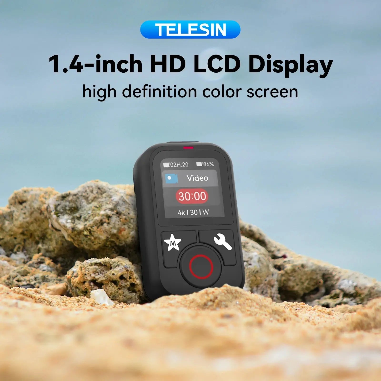 TELESIN T13 Bluetooth Remote Control 50M Waterproof for GoPro Hero12/11/10/9/8/Max Colorful Screen for Action Camera Accessories - Magic Remotes