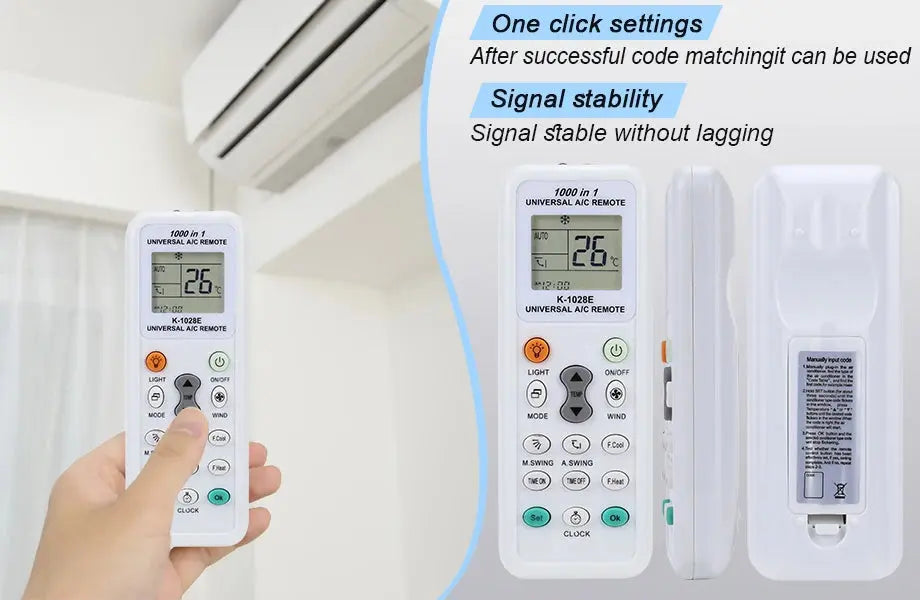 heat pump remote Control Lcd A/C Conditioning Controller 1000 in 1 for Mitsubishi Toshiba Hitachi Fujitsu Daewoo - Magic Remotes