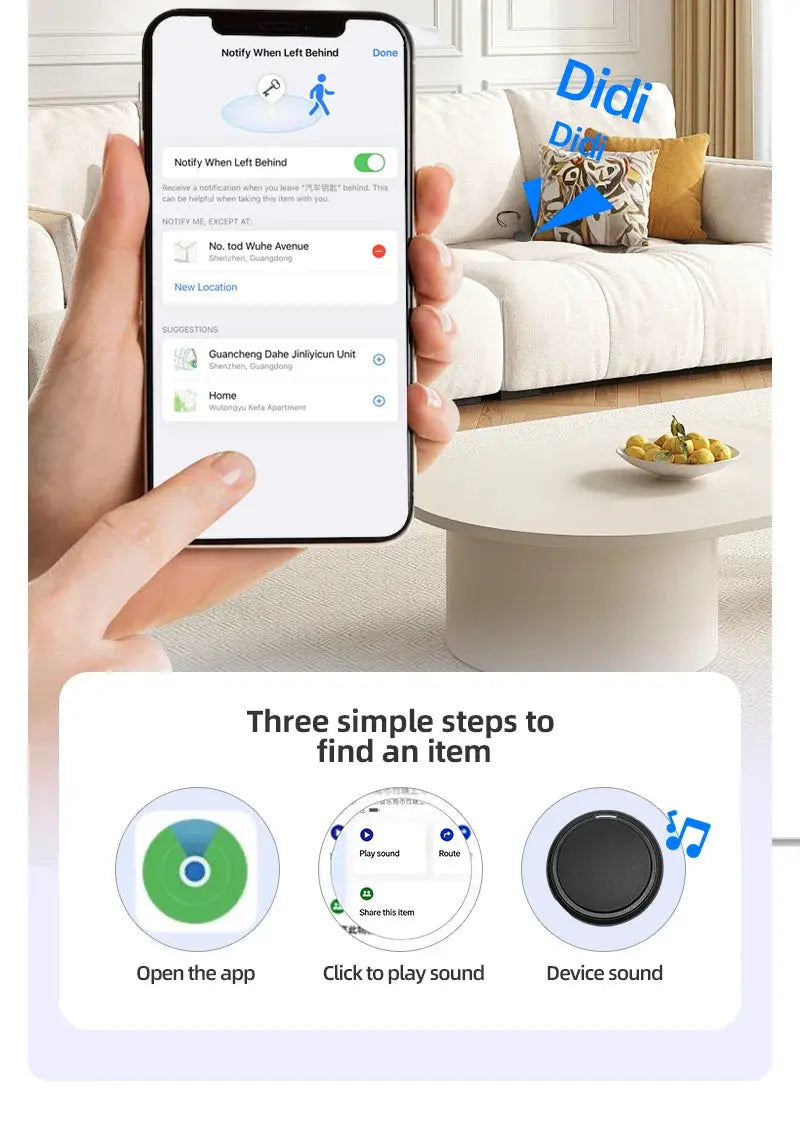 Smart iOS GPS Tracker Tag Suitable For Apple iOS Airtag Anti Loss Locator Car Key Bicycles Elderly People Pets Anti Loss Tracker - Magic Remotes