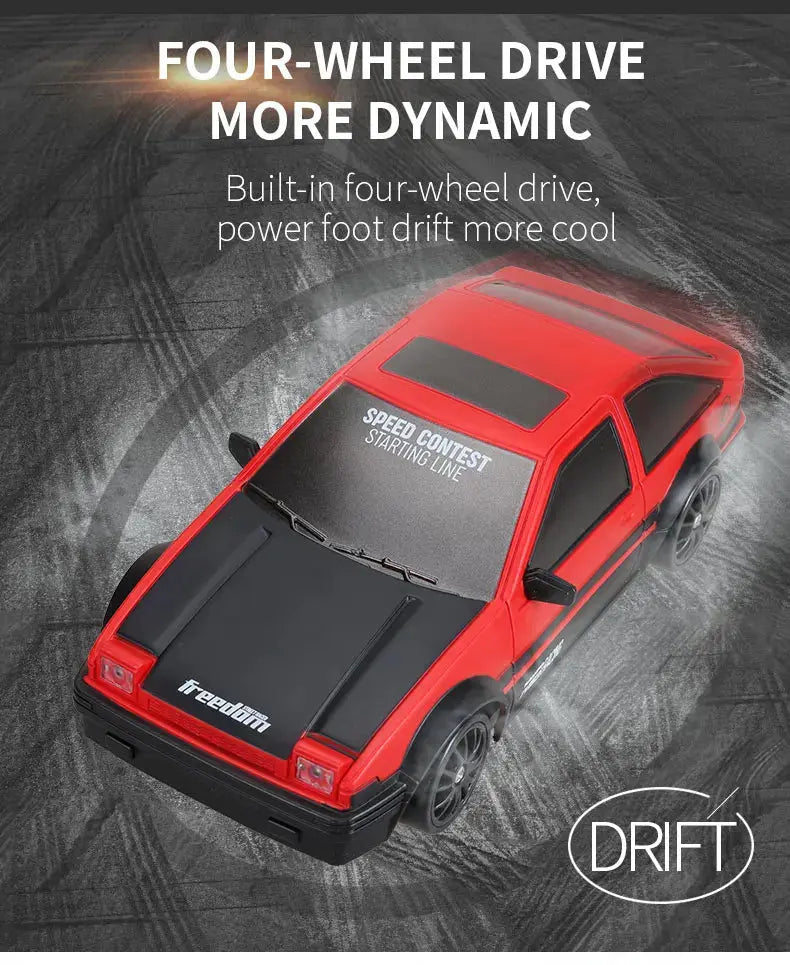 RC Drift Car 4WD Remote Control High Speed Racing Vehicle with LED Lights 2.4GHz Radio 4x4 Off-Road Truck Toy for Children Kids Magic Remotes