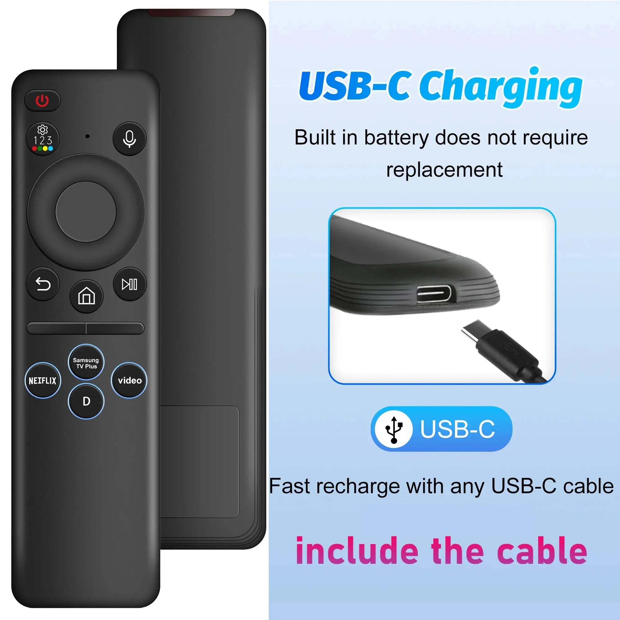 Voice Remote Control for Samsung Smart TV NEO QLED Replacement Remote Control for Samsung TV Rechargable Solar Remote Control Magic Remotes