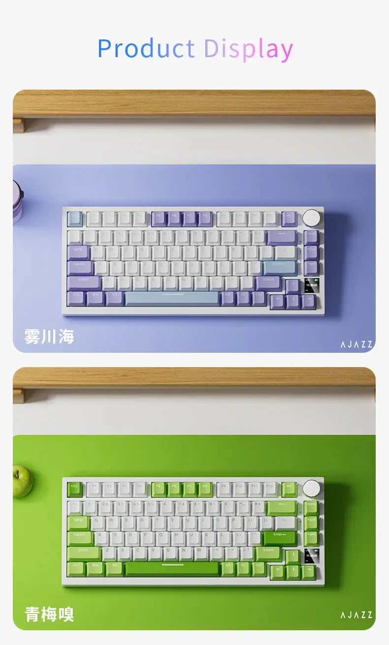 Ajazz AK820/AK820Pro Gaming Mechanical Keyboard Bluetooth 5.1/Wireless/C-Wired Customized Keyboard with Knob Hot Swapping Gasket - Magic Remotes